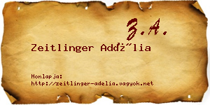 Zeitlinger Adélia névjegykártya